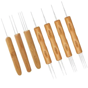 Professional Bamboo Handle Hook Needles for Hair Dreadlock Accessories and Crochet Dreadlocks Extensions
