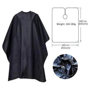 Professional Barber 140*160 Waterproof Salon Robe Sleeveless Hair Cutting Cape with Adjustable Closure