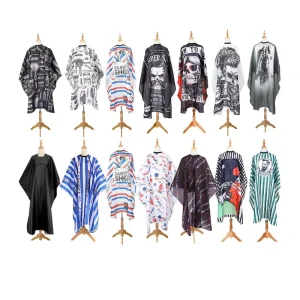 Professional Barber Cape Custom Logo Printed Designer Salon Hairdressers Hair Cutting Waterproof Cape Gown Barbers