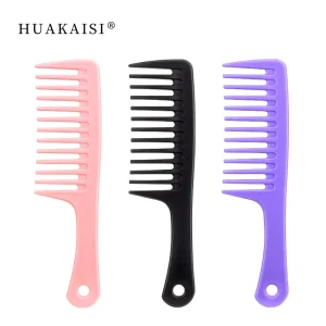 Professional Barber Salon Classic Plastic Wide Tooth Comb with Custom Logo for Home Detangling and Wig Use