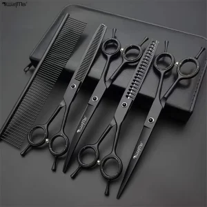 Professional Barber Scissor Hair Scissors with Straight Shears Pet Grooming Shears Thinning Curved Scissors