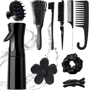 Professional Barbershop Hairdressing Products Set Spray Bottle Hair Detangling Brush Shampoo Brush Salon Tools
