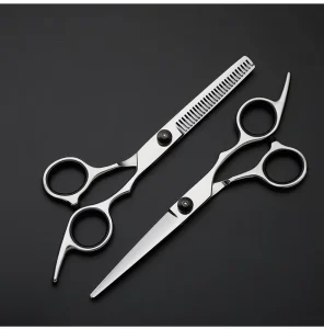 Professional Beauty Salon Blunt Tip 4Cr13 Stainless Steel Right Handed Scissors Set Barber Haircut Thinning Shear 30 Teeth