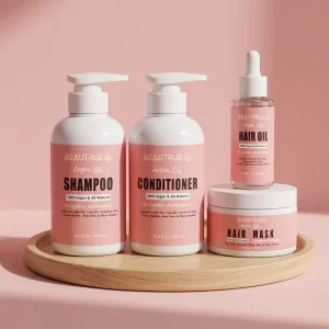 Professional Brand Custom Natural Rice Water Biotin Hair Growth Shampoo Organic Tea Tree Anti Dandruff Argan Oil Repair Set