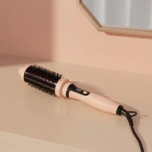 Professional Compact Ionic Hot Brush Curling Styler with 3 Temperature Settings Electric Heated Salon & Home Use Styling Brush