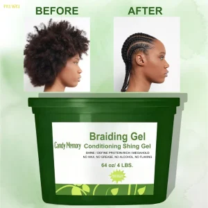 Professional Conditioning Braiding Shine Gel Long Lasting Mega Hold Define Shine Loc Twist Braid Hair Edge Control Gel