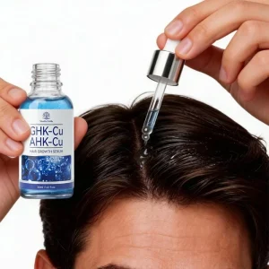 Professional Copper Peptide Hair Growth Serum GHK Cu AHK Cu for Hair Thinning Receding Hairline for Men Women Topical OEM