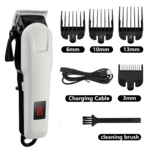 Professional Cordless Hair Clipper 6500RPM LCD Stainless Blade 2000mAh 3.5H Salon OEM Custom Logo Bulk Wholesaler