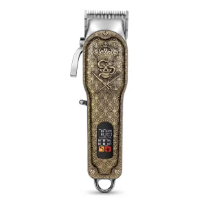 Professional Cordless Hair Clipper Rechargeable Metal Body Barber Clipper with LED Display for Men Hair Cutting