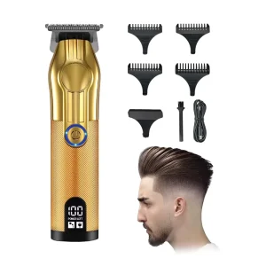 Professional Cordless Hair Clipper USB Rechargeable Barber Trimmer with Adjustable Lengths High Speed Stainless Steel Blade