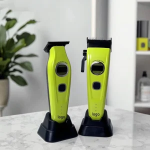 Professional Cordless Hair Clippers Brushless Motor Barber Trimmer Full Set With Base