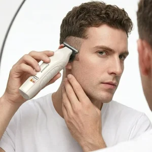 Professional Cordless Hair Clippers Ceramic Blade 8W Motor 1200mAh 90min Charge 180min Runtime LED Display 1 2 3mm Combs