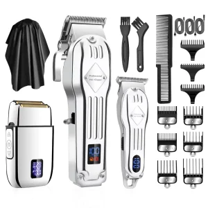 Professional Cordless Hair Clippers for Men Rechargeable USB Stainless Steel Trimmer Color Box Household Hair Trimmer