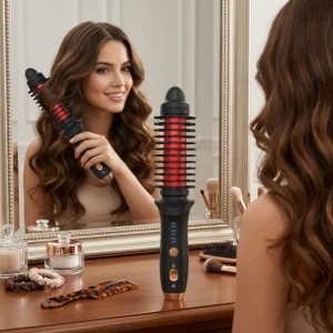 Professional Cordless Hair Curler Mini Portable Hair Straightener and Curler 2 in 1 Women Electric Hair Curler Wave Curling Iron