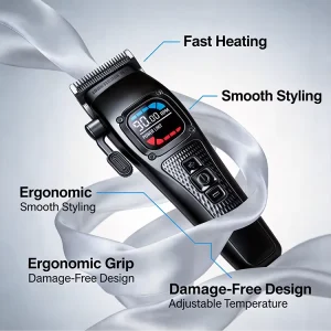 Professional Cordless Rechargeable Hair Clipper for Men Grooming Barber Shop Use Easy Home Management with Plastic Handle