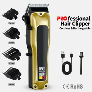 Professional Cordless Salon Haircut Machine Digital Tondeuse a Cheveux for Men’s Electric Hair Clippers Barber
