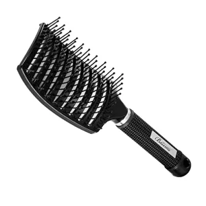 Professional Custom Scalp Massage Ionic Styling HairBrush Detangling Nylon Hollow Design Hairbrush with logo for Men and Women