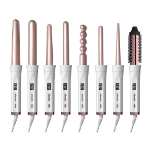 Professional Electric 8-in-1 Multifunctional Interchangeable Detachable Barrels Curling Iron Wand Set Ceramic Hair Curler ROHS