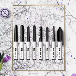 Professional Electric 8 in 1 Multifunctional Interchangeable Detachable Barrels Curling Iron Wand Set Ceramic Hair LED PTC