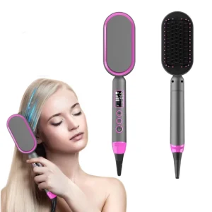 Professional Electric Beard Hair Straightener Brush Comb for Mean and Women Anti-Scald Portable Hot Comb Straightener