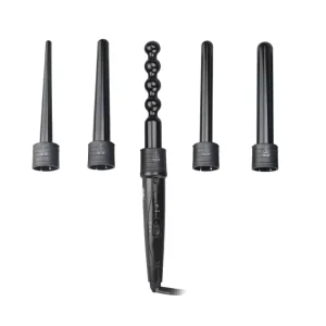 Professional Electric Ceramic PTC 5 in 1 Hair Curler Curling Wand Set Interchangeable Hair Styler Curling Iron with Fast Heating