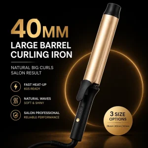 Professional Electric Fast Heat MCH Heater Hair Curler LCD Temperature Large Barrel Curling Iron Salon Household Styling Tool