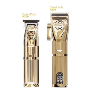 Professional Gold Barber Hair Clipper for Men Rechargeable Barbershop Hair Trimmer Hair Cutting Electric Clippers Powerful