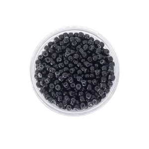Professional Grade No Damage 3mm Brown Black Dark Brown Silicone Rings Beads Hair Extension Tools