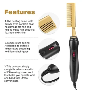 Professional Grade Versatile Wet Dry Curling & Straightening Combo Hair Appliance Beauty & Personal Care Product