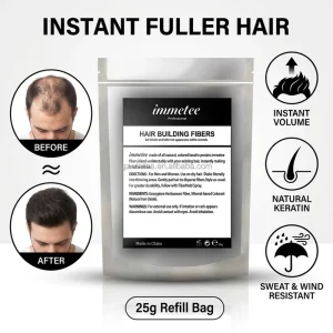 Professional Hair Building Fibers 25g Refill Bag Natural Keratin Fiber Powder for Thinning Hair Instant Volume Concealer