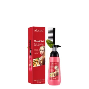 Professional Hair Care Comb with Herbal Keratin Straightener Cream Effective Softener that Won’t Hurt Hair Perm Lotion