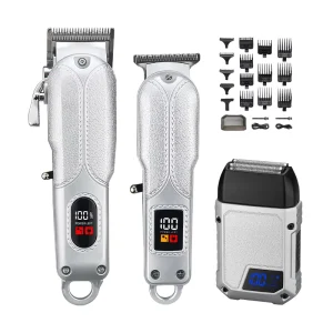 Professional Hair Clippers Electric Shaver Hair Trimmer 3 Pieces Grooming Set Barber Rechargeable Hair Cipper Trimmer for Men