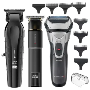 Professional Hair Clippers for Men Cordless LCD Display Barber Haircut Usb c Rechargeable Electric Hair Trimmer Set