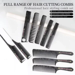 Professional Hair Cutting Comb Set Anti static Barber Combs for Men Women Hairdressing & Precision Styling
