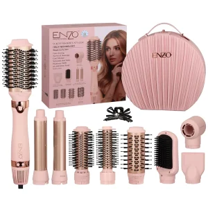 Professional Hair Dryer Brush Set 9 in 1 Multifunctional Hair Styling Tool Volumizer Hot Air Comb Straightener Hair Curls