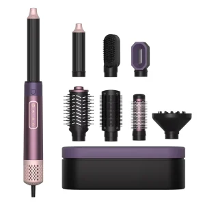 Professional Hair Dryer Salon 6 in 1 Hair Styler Hot Brush Auto Curls Wand High Speed Blow Dryer Brush