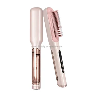 Professional Hair Straightener Brush Hairbrush Curling Irons Anti Scald Steamer Comb Smooth Curler Steam Hair Straightener Comb