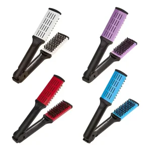 Professional Hair Straightener Comb Clip Double Sided Straightening Brush Salon Hair Styling Tool for Smooth Frizz-Free Hair