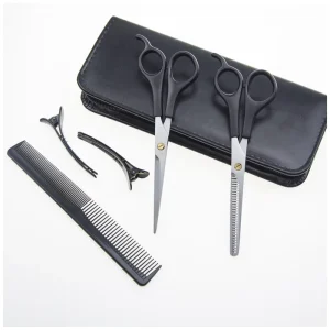 Professional Haircut Accessory Salon Hairdressing Styling Tools Hair Thinning Shears Hair Cutting Barber Scissors Set With Case