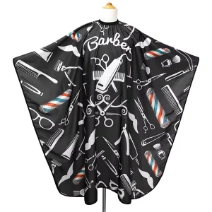 Professional Hairdresser Gown Custom logo Waterproof Black Men Hair Cutting Salon Cape
