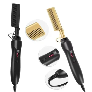 Professional High Quality Hot Comb Hair Straightener and Curling High Heat Flat Irons for Wet Dry Use