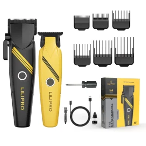 Professional High-speed Motor Aluminum Alloy Cordless Electric Rechargeable Hair Clipper Trimmer Set