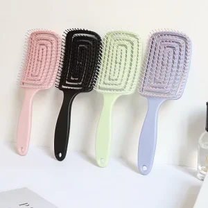 Professional Hollow Hair Scalp Massage Comb Hair Brush Wet Dry Curly Detangler Hairbrush Nylon Salon Hair Styling Tools