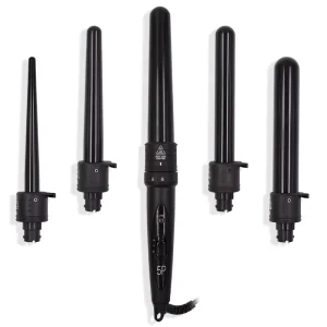 Professional Interchangeable Black Hair Curling Wand Iron Barrels Electric 5 in 1 Curler Set