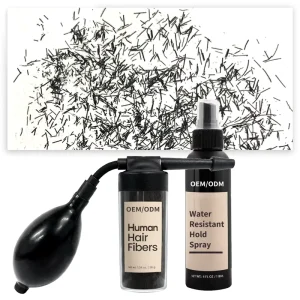 Professional Loks Keratin Black Real Human Hair Building Fibers Hold Spray Fiber for Men’s Hair Care Products