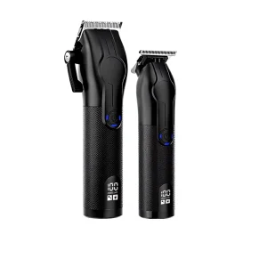 Professional Men’s Cordless Hair Clippers Barber Clippers Home Use 2 in 1 Set Detachable Blades Fade Haircut Kit