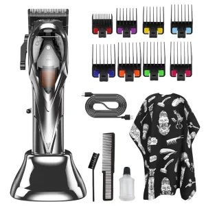 Professional Men’s Hair Clippers Rechargeable Salon Hair Trimmer Shaver with Stainless Steel Blade for Household Use