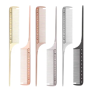 Professional Metal Hair Salon Rat Tail Comb Stainless Steel Comb Hair Parting Comb
