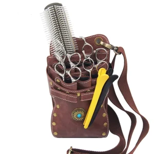 Professional Multi Purpose Hair Styling Tools Durable and Stylish Barber Scissors with PU Leather Bag for Salon Beauty Use