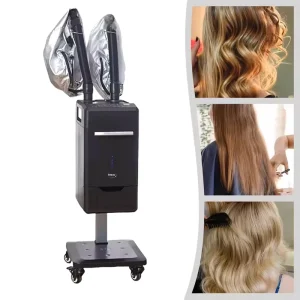 Professional Nano Mist Hair Steamer 2 Person Double Steam Pipe Beauty Salon Barbershop Hair Scalp Ozone Care Machine with Cap